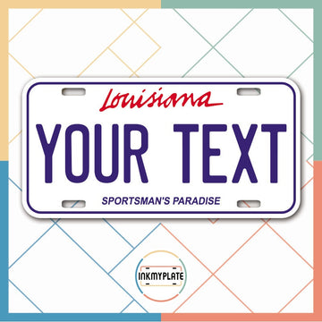 Inkmyplate - Personalized Louisiana License Plate for Cars, Trucks, Motorcycles, Bicycles and Vinyl Stickers - InkMyPlate