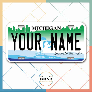 Inkmyplate - Personalized MICHIGAN License Plate for Cars, Trucks, Motorcycles, Bicycles and Vinyl Stickers - InkMyPlate