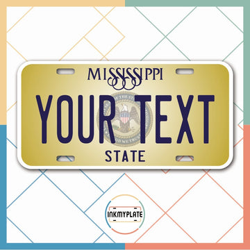 Inkmyplate - Personalized MISSISSIPPI License Plate for Cars, Trucks, Motorcycles, Bicycles and Vinyl Stickers - InkMyPlate