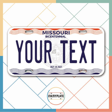 Inkmyplate - Personalized MISSOURI License Plate for Cars, Trucks, Motorcycles, Bicycles and Vinyl Stickers - InkMyPlate