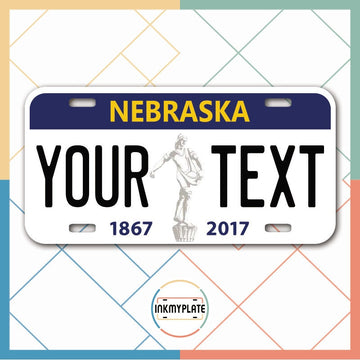 Inkmyplate - Personalized NEBRASKA License Plate for Cars, Trucks, Motorcycles, Bicycles and Vinyl Stickers - InkMyPlate