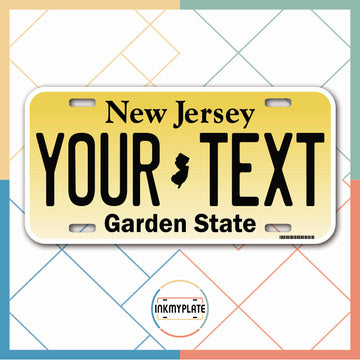 Inkmyplate - Personalized NEW JERSEY License Plate for Cars, Trucks, Motorcycles, Bicycles and Vinyl Stickers - InkMyPlate