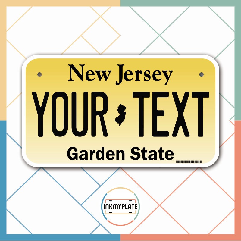 Inkmyplate - Personalized NEW JERSEY License Plate for Cars, Trucks, Motorcycles, Bicycles and Vinyl Stickers - InkMyPlate