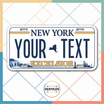 Inkmyplate - Personalized NEW YORK EXCELSIOR License Plate for Cars, Trucks, Motorcycles, Bicycles and Vinyl Stickers - InkMyPlate