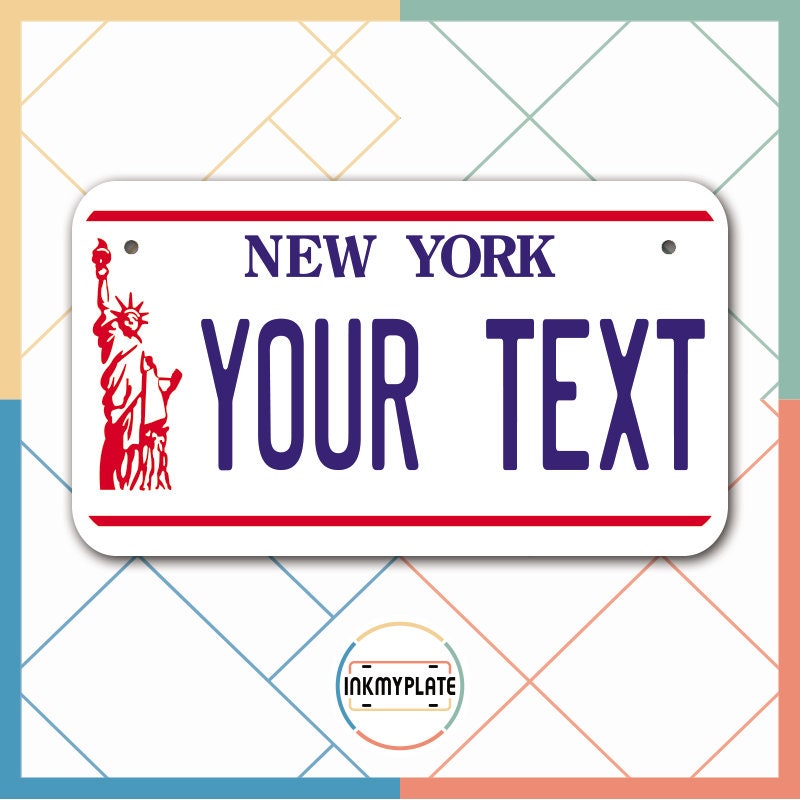 Inkmyplate - Personalized NEW YORK Statue of Liberty License Plate for Cars, Trucks, Motorcycles, Bicycles and Vinyl Stickers - InkMyPlate