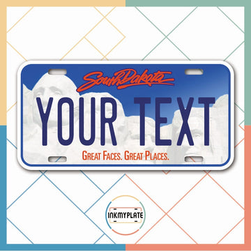 Inkmyplate - Personalized SOUTH DAKOTA License Plate for Cars, Trucks, Motorcycles, Bicycles and Vinyl Stickers - InkMyPlate