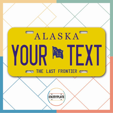 Inkmyplate - Personalized ALASKA License Plate for Cars, Trucks, Motorcycles, Bicycles and Vinyl Stickers - InkMyPlate