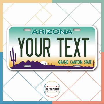 Inkmyplate - Personalized ARIZONA License Plate for Cars, Trucks, Motorcycles, Bicycles and Vinyl Stickers - InkMyPlate