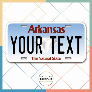 Inkmyplate - Personalized ARKANSAS License Plate for Cars, Trucks, Motorcycles, Bicycles and Vinyl Stickers - InkMyPlate