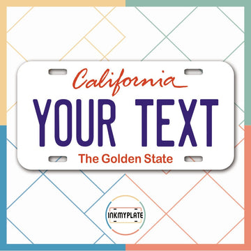 Inkmyplate - Personalized CALIFORNIA NEW License Plate for Cars, Trucks, Motorcycles, Bicycles and Vinyl Stickers - InkMyPlate