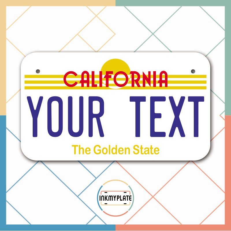 Inkmyplate - Personalized CALIFORNIA OLD License Plate for Cars, Trucks, Motorcycles, Bicycles and Vinyl Stickers - InkMyPlate