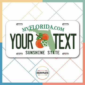 Inkmyplate - Personalized FLORIDA License Plate for Cars, Trucks, Motorcycles, Bicycles and Vinyl Stickers - InkMyPlate