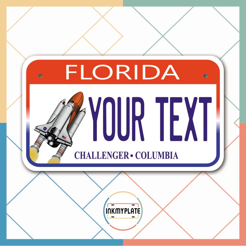 Inkmyplate - Personalized FLORIDA CHALLENGER License Plate for Cars, Trucks, Motorcycles, Bicycles and Vinyl Stickers - InkMyPlate