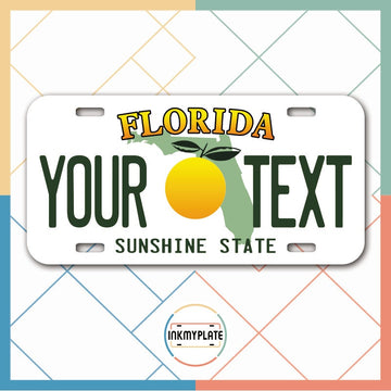 Inkmyplate - Personalized FLORIDA OLD License Plate for Cars, Trucks, Motorcycles, Bicycles and Vinyl Stickers - InkMyPlate