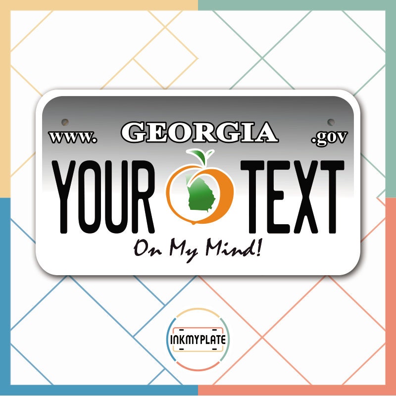 Inkmyplate - Personalized GEORGIA License Plate for Cars, Trucks, Motorcycles, Bicycles and Vinyl Stickers - InkMyPlate