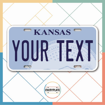 Inkmyplate - Personalized KANSAS License Plate for Cars, Trucks, Motorcycles, Bicycles and Vinyl Stickers - InkMyPlate