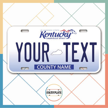 Inkmyplate - Personalized KENTUCKY License Plate for Cars, Trucks, Motorcycles, Bicycles and Vinyl Stickers - InkMyPlate