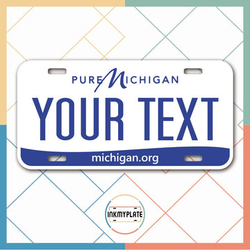 Inkmyplate - Personalized Michigan Blue License Plate for Cars, Trucks, Motorcycles, Bicycles and Vinyl Stickers - InkMyPlate