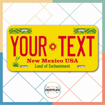 Inkmyplate - Personalized NEW MEXICO License Plate for Cars, Trucks, Motorcycles, Bicycles and Vinyl Stickers - InkMyPlate