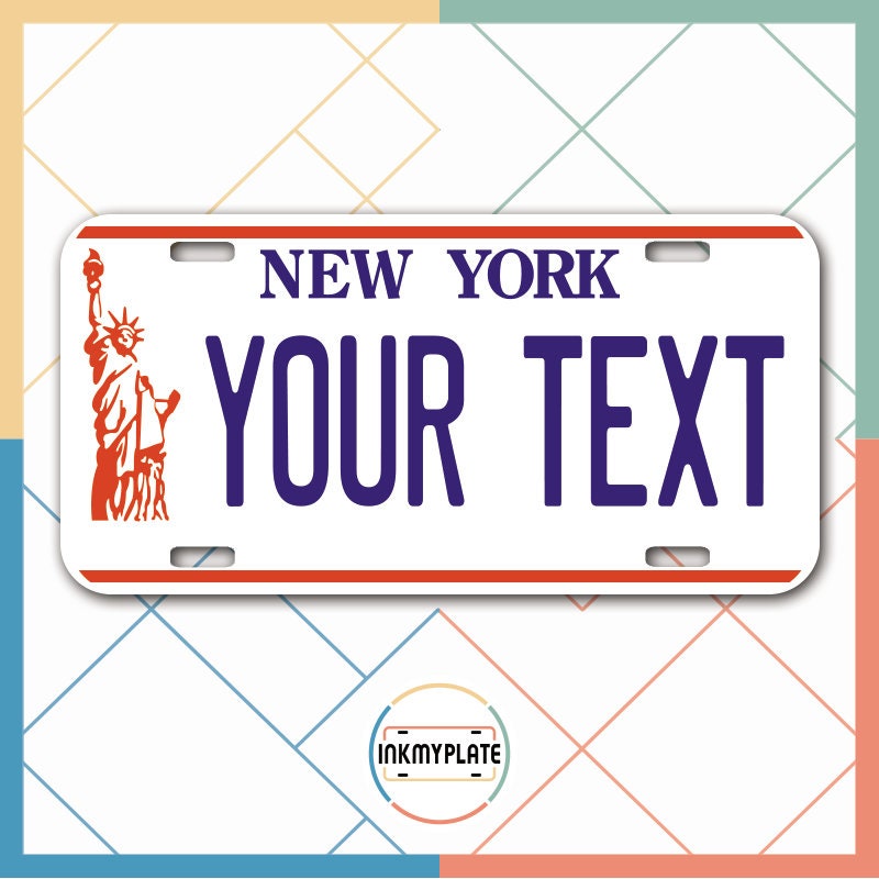 Inkmyplate - Personalized NEW YORK Statue of Liberty License Plate for Cars, Trucks, Motorcycles, Bicycles and Vinyl Stickers - InkMyPlate