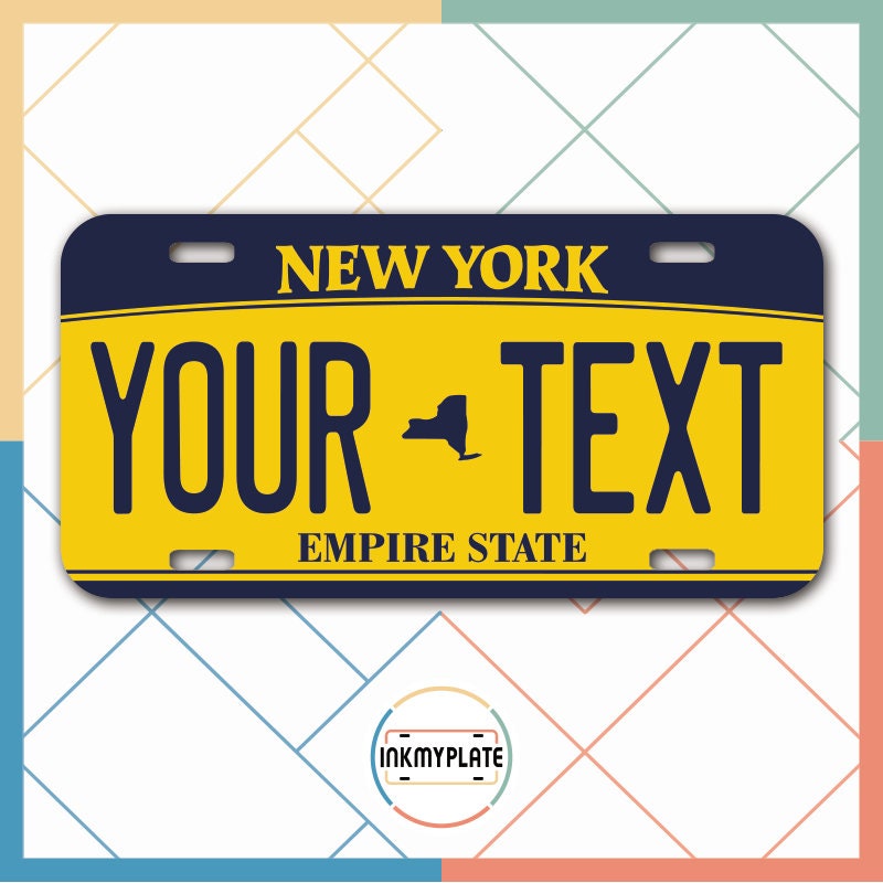 Inkmyplate - Personalized NEW YORK Orange Yellow License Plate for Cars, Trucks, Motorcycles, Bicycles and Vinyl Stickers - InkMyPlate