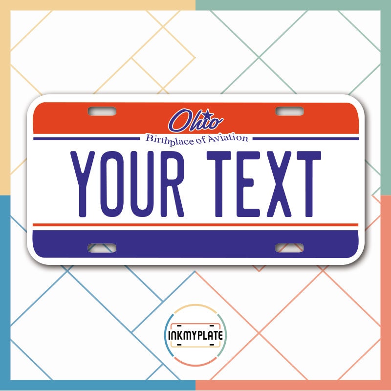 Inkmyplate - Personalized OHIO AVIATION License Plate for Cars, Trucks, Motorcycles, Bicycles and Vinyl Stickers - InkMyPlate