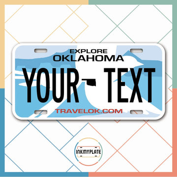 Inkmyplate - Personalized OKLAHOMA License Plate for Cars, Trucks, Motorcycles, Bicycles and Vinyl Stickers - InkMyPlate