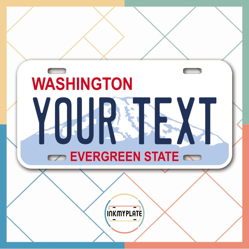 Inkmyplate - Personalized WASHINGTON License Plate for Cars, Trucks, Motorcycles, Bicycles and Vinyl Stickers - InkMyPlate