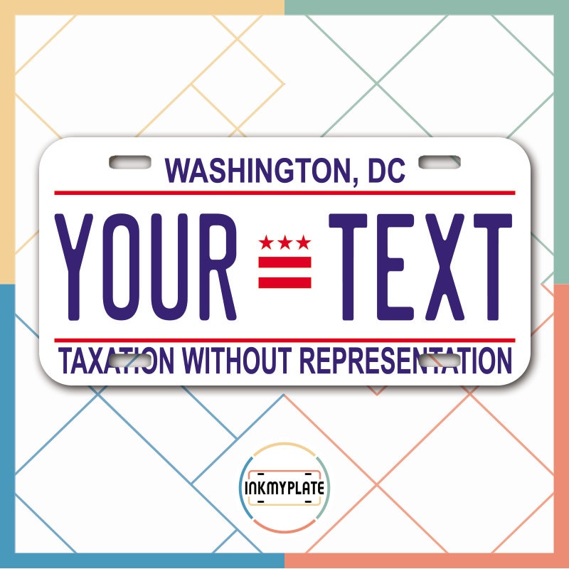 Inkmyplate - Personalized WASHINGTON DC License Plate for Cars, Trucks, Motorcycles, Bicycles and Vinyl Stickers - InkMyPlate