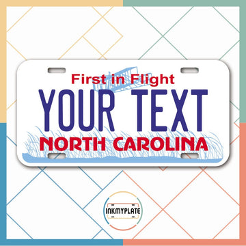 Inkmyplate - Personalized NORTH CAROLINA License Plate for Cars, Trucks, Motorcycles, Bicycles and Vinyl Stickers - InkMyPlate