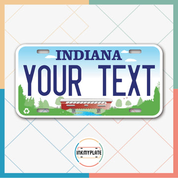 Inkmyplate - Personalized INDIANA License Plate for Cars, Trucks, Motorcycles, Bicycles and Vinyl Stickers - InkMyPlate